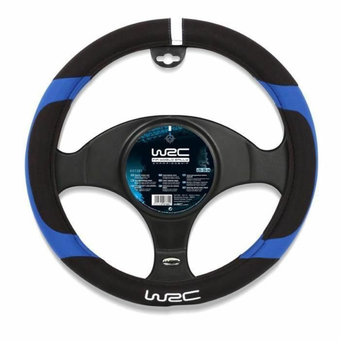 WRC Cubierta del Volante Blue Race Inserciones Azules Antideslizante para Ruedas Estándar 35-38 cm