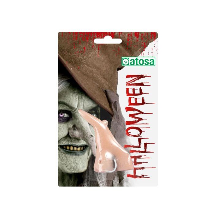 Nariz Larga con Verruga para Disfraz de Bruja Adulta - Accesorio Halloween Amarillo 1