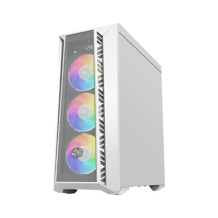 Cooler Master MasterBox MB520WGNNS00 Gaming Malla ARGB Blanco - Caja PC con 3 Ventiladores 120mm
