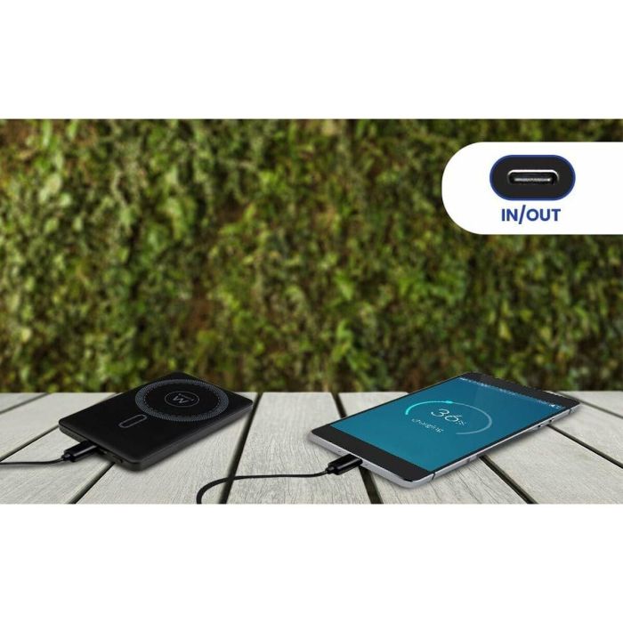 Ewent EW1160 - Batería Externa Power Bank 5000mAh MagSafe PD 22.5W QC USB-C UltraSlim Polímero de Litio Negro 7