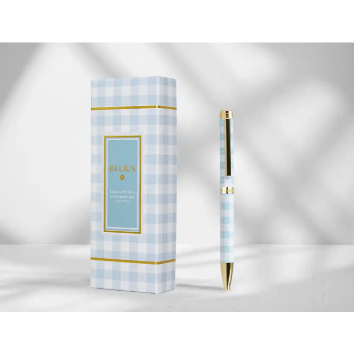 Belius Bolígrafo Perfect Picnic Day Aluminio Celeste Dorado Tinta Azul Caja Diseño 1 Belius Bolígrafo Perfect Picnic Day Aluminio Celeste Dorado Tinta Azul Caja Diseño 1
