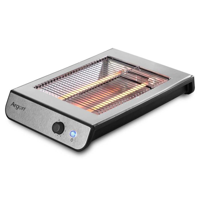 Tostador Plano de Acero Argon 600W 37x6.5x25 cm (6 Unidades) 1 Tostador Plano de Acero Argon 600W 37x6.5x25 cm (6 Unidades) 1
