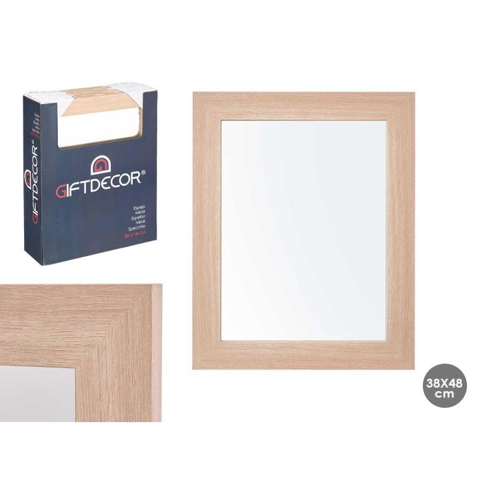 Giftdecor Espejo con Marco Marrón Natural de Madera MDF y Vidrio 38x48 cm (6 Unidades) Giftdecor Espejo con Marco Marrón Natural de Madera MDF y Vidrio 38x48 cm (6 Unidades)