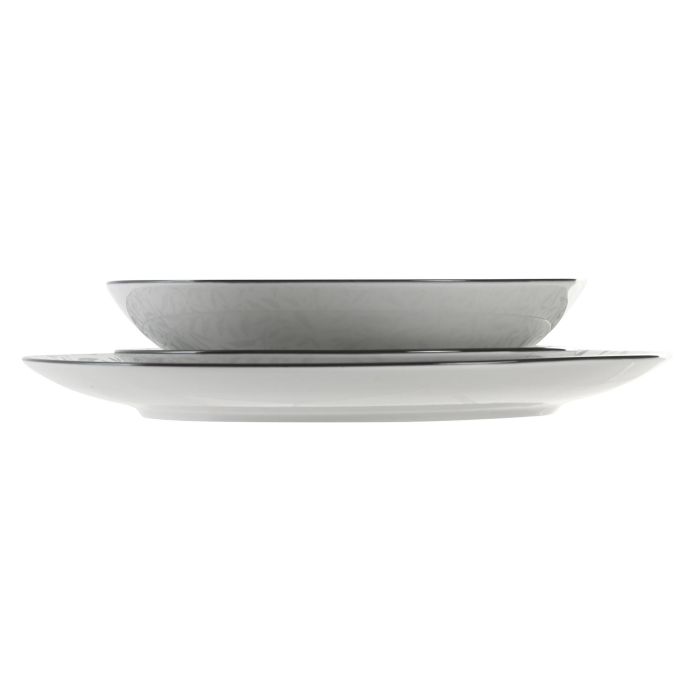 Vajilla Oriental DKD Home Decor Gris Claro 27 x 2 x 27 cm Set de 18 3 Vajilla Oriental DKD Home Decor Gris Claro 27 x 2 x 27 cm Set de 18 3