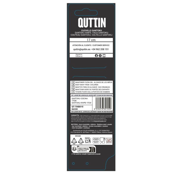 Cuchillo Santoku Laos 17 cm - Inde (24 Unidades) 3 Cuchillo Santoku Laos 17 cm - Inde (24 Unidades) 3