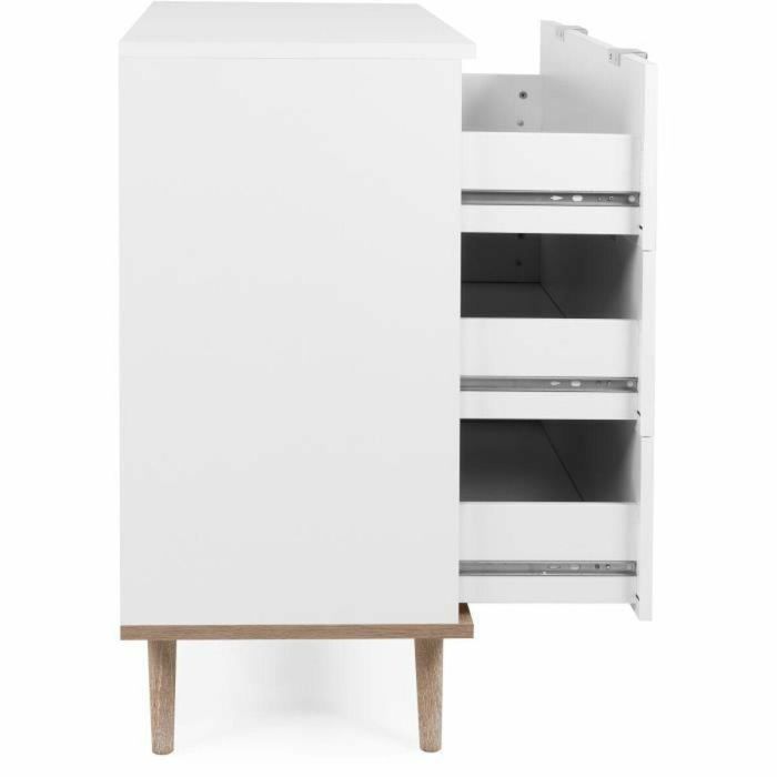Göteborg Cofras de cajones 3 cajones, decoración roble Sonoma blanco, estilo escandinavo - L 79.8 x D 40 x H 86.5 cm GOTEBORG003034 1