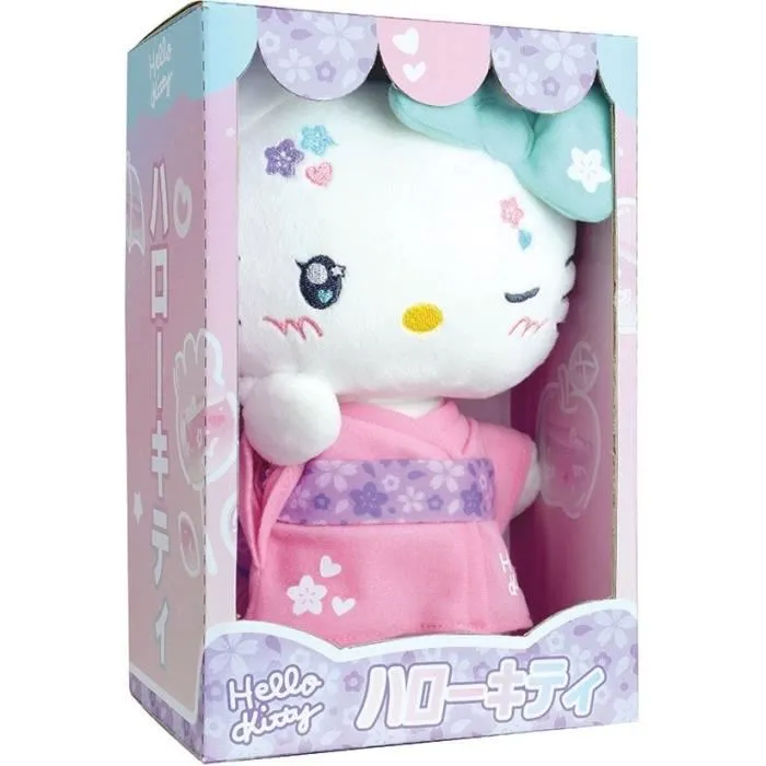 Jemini Hello Kitty Kimono Kawai Peluche +- 22 cm JEM3298060244060 Versión Kawai con kimono rosa y chanclas 3
