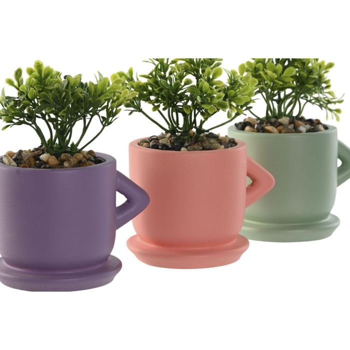 Planta Decorativa Home ESPRIT Polietileno Cemento Urbano 9 x 7 x 12 cm (3 Unidades) 2