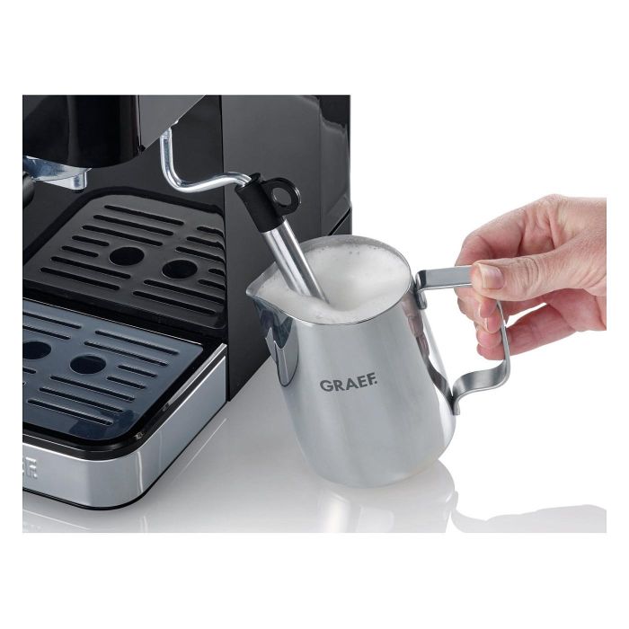 Graef ES402 Máquina de Espresso Semiautomática, 15 bar, 1.25 L, Acero Satinado y Negro, 1400 W 3