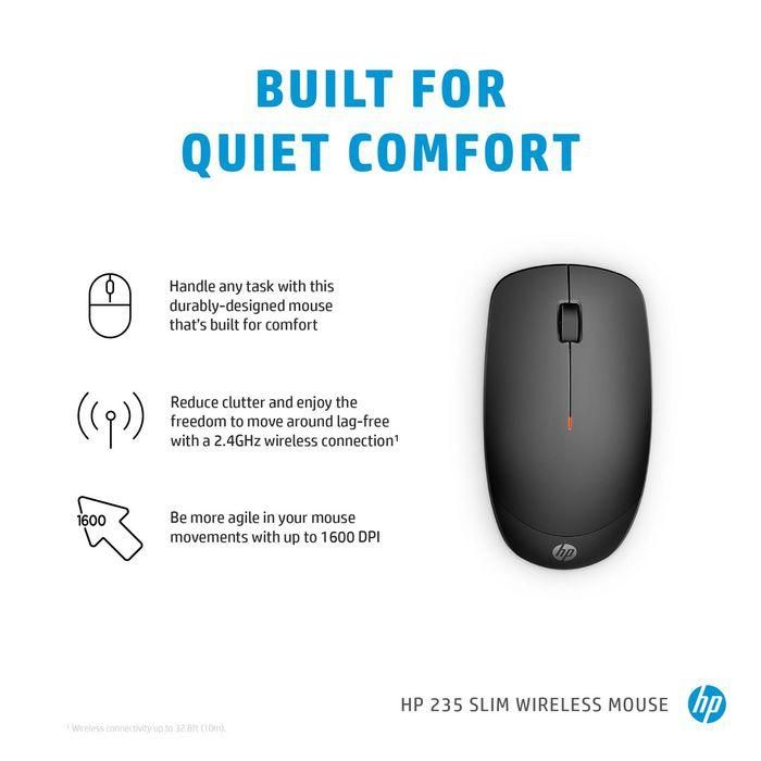 HP 235 Ratón Inalámbrico Slim Silencioso y Cómodo, Conexión 2.4GHz, Diseño Elegante y Batería Larga Duración 2 HP 235 Ratón Inalámbrico Slim Silencioso y Cómodo, Conexión 2.4GHz, Diseño Elegante y Batería Larga Duración 2