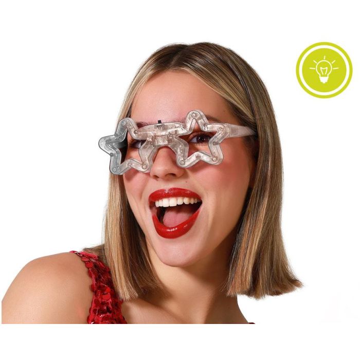 Gafas Estrella Carnaval Luz Transparente Mujer Adulto