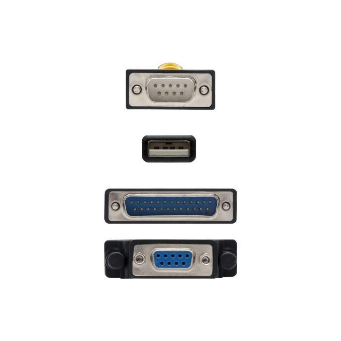 NANO CABLE 10.03.0002 Cable USB a Serie RS232 DB9 Macho, Adaptador DB9/M a DB25/M, 1.8M, Negro 2