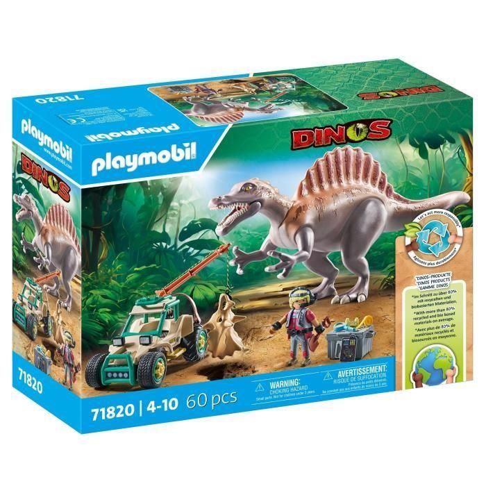 Playmobil 71820 Ataque del Spinosaurio Dinos con Investigador, Vehículo, Grúa y Cráneo Triceratops (+4 años) 0 Playmobil 71820 Ataque del Spinosaurio Dinos con Investigador, Vehículo, Grúa y Cráneo Triceratops (+4 años) 0