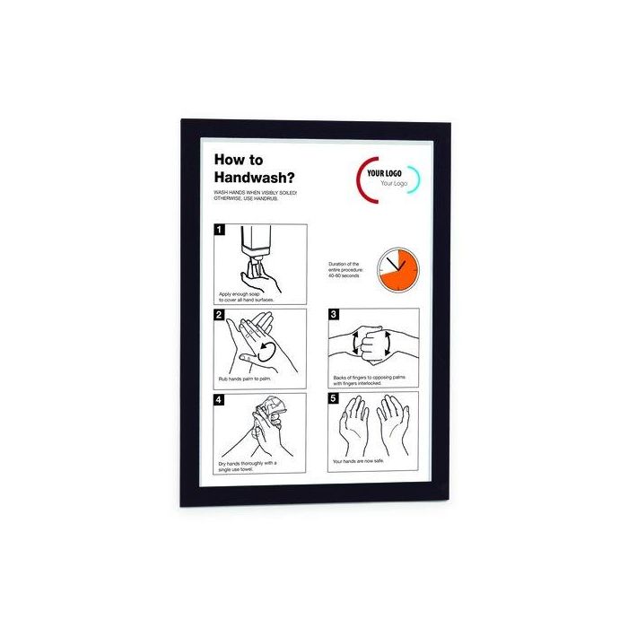 Marco Durable Magnetico Autoadhesivo Duraframe A4 Negro Bolsa De 2