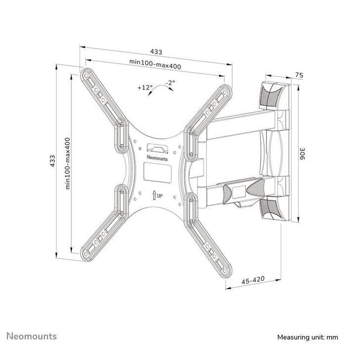 Neomounts WL40-550BL14 Soporte TV Pared Movimiento Completo 32-55" hasta 35kg VESA 100x100-400x400 Prof. 4,5-42cm Fácil Instalación Negro 16