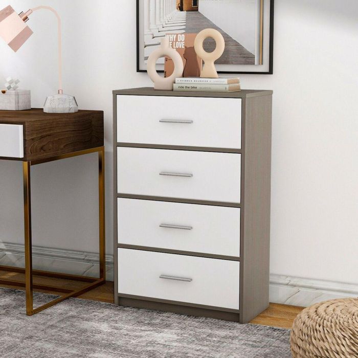 Cómoda Max Home Blanco Gris Moderno 58 x 91 x 30 cm 5 Cómoda Max Home Blanco Gris Moderno 58 x 91 x 30 cm 5