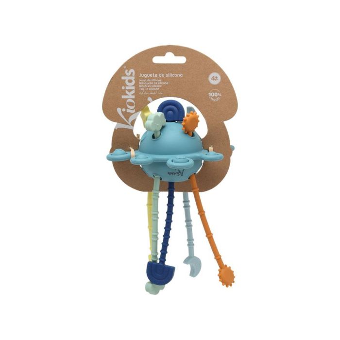KioKids Mordedor Juguete Sensorial de Silicona Azul para Bebés +4 meses con Pop It y Cuerdas, Alivia Dentición, Estimulación Táctil 4 KioKids Mordedor Juguete Sensorial de Silicona Azul para Bebés +4 meses con Pop It y Cuerdas, Alivia Dentición, Estimulación Táctil 4