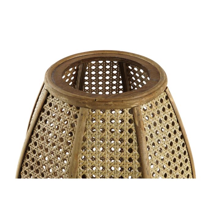 DKD Home Decor Lámpara de Sobremesa Urban de Ratán Marrón 29x40x29 cm, Bombilla E27 50W 220V 4
