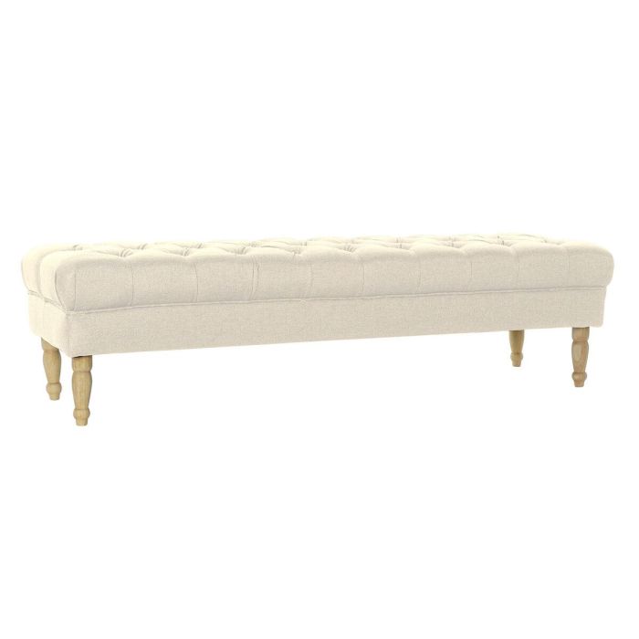 DKD Home Decor Descalzadora Banqueta Estilo Glam Crema Colección Layn Blue de Poliéster y Madera Rubberwood 158x48x42 cm 0 DKD Home Decor Descalzadora Banqueta Estilo Glam Crema Colección Layn Blue de Poliéster y Madera Rubberwood 158x48x42 cm 0