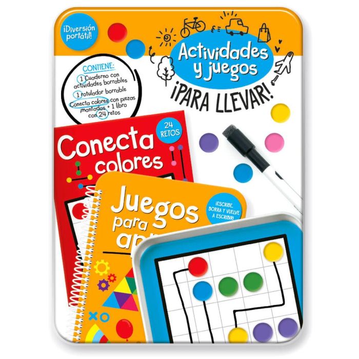 PLAYTIME Kit Actividades Portátil Conecta Colores Español para Niños de 3 a 8 Años