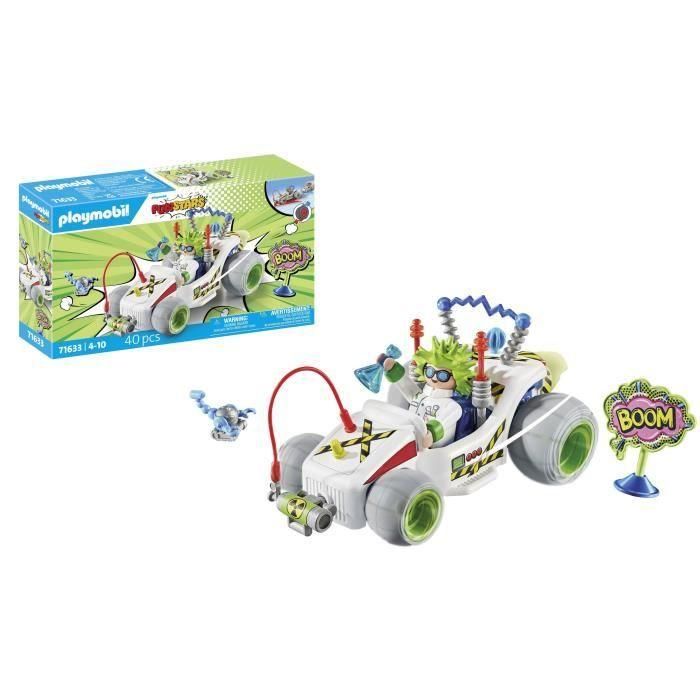 Playmobil 71633 Kart Racing Profesor Funstars con Accesorios para Carreras y Pilotos. Edad +4 años. 3