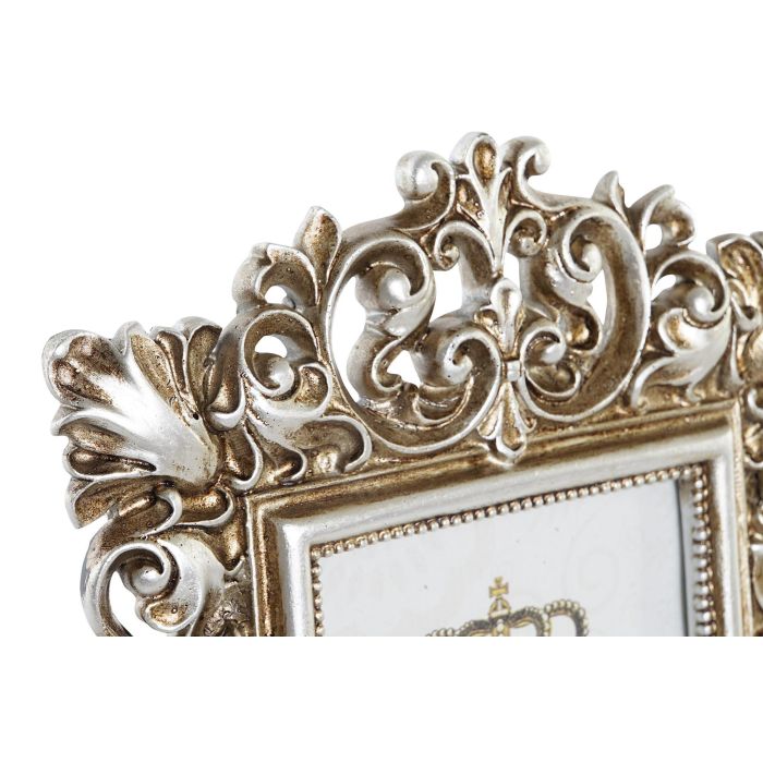 DKD Home Decor Marco de Foto 2x25x18cm Dorado Resina para Foto 10x15cm 2