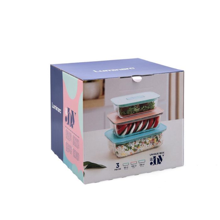 Set 3 Recipientes Vidrio Joy Luminarc 63-104-150 cL- 14-18-20,5 cm 5