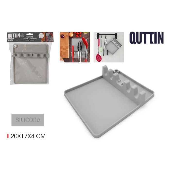 Quttin Soporte para Utensilios de Cocina en Silicona - 22.5 x 25 x 4 cm (12 Unidades) Quttin Soporte para Utensilios de Cocina en Silicona - 22.5 x 25 x 4 cm (12 Unidades)