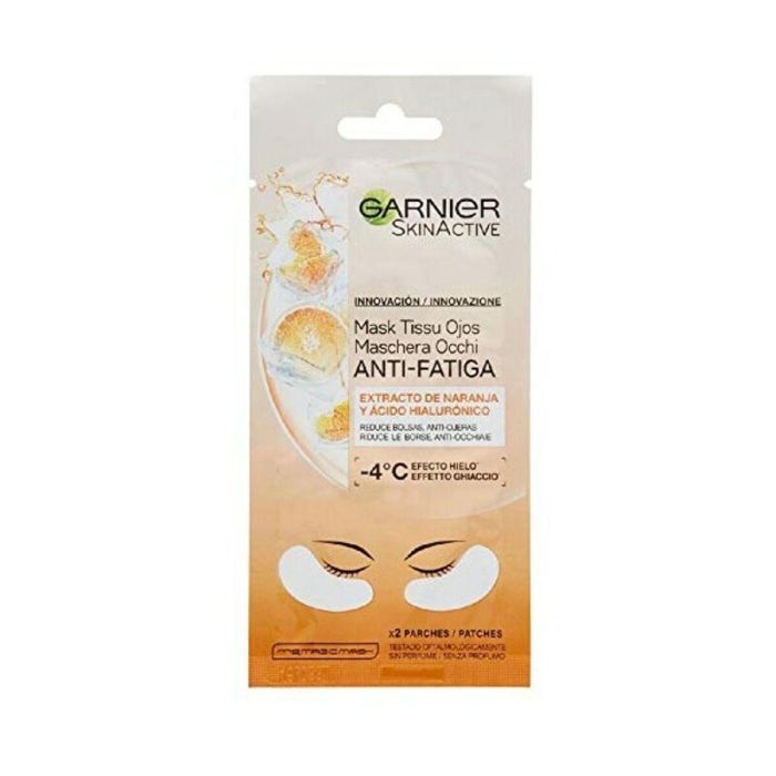 Garnier SkinActive Mascarilla Ojos Antifatiga con Extracto Naranja y Ácido Hialurónico - Reduce Ojeras y Bolsas x 2 Parches 2 Garnier SkinActive Mascarilla Ojos Antifatiga con Extracto Naranja y Ácido Hialurónico - Reduce Ojeras y Bolsas x 2 Parches 2