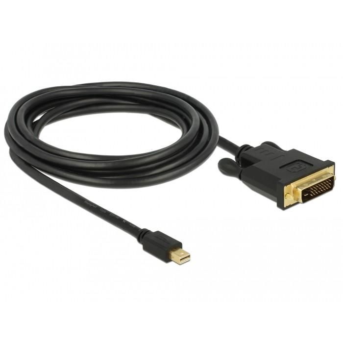 DeLOCK Cable Mini DisplayPort 1.1 a DVI-D 24+1, 3 m, Macho a Macho, Chapado en Oro, 1920x1200 Pixeles, 3.96 Gbit/s