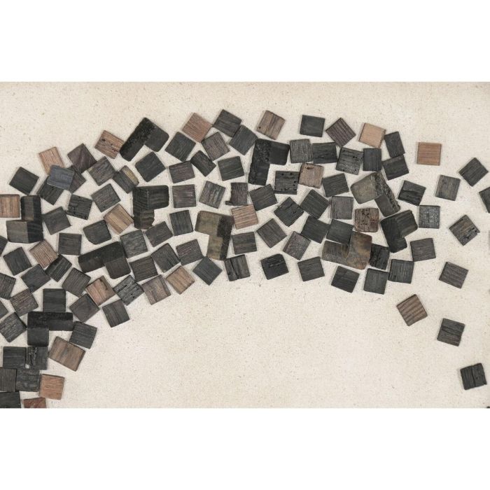 DKD Home Decor Cuadro Oriental Madera Reciclada Negro y Blanco 82.5 x 82.5 cm Decoración de Pared Hogar 2