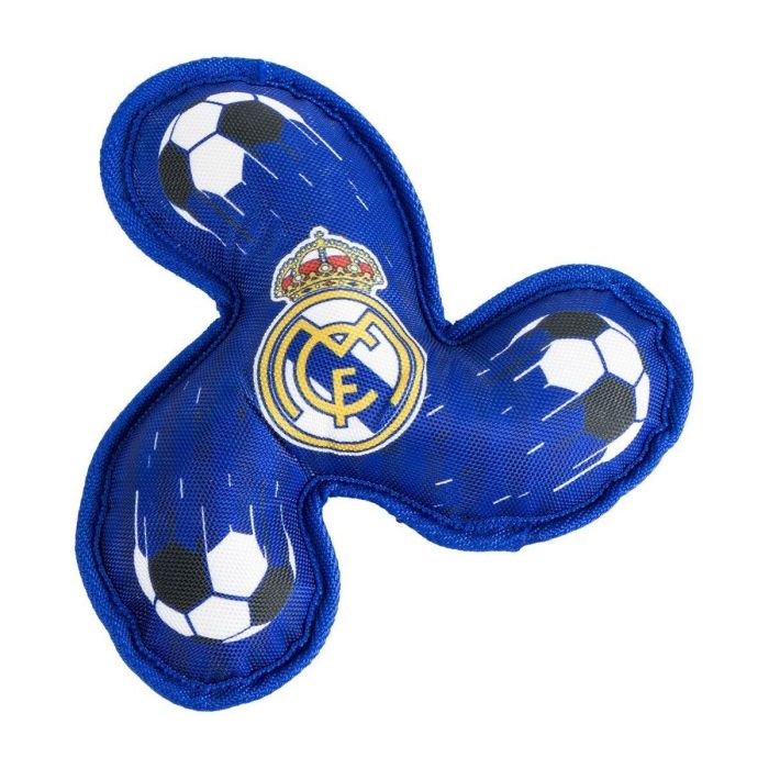Cerdá Juguete para Perro de Goma TPR, Colección Oficial Real Madrid, resistente para morder y masticar, Color Azul, 23 x 23 x 3 cm