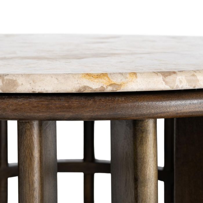 Mesa Centro Madera-Mármol Salón 90 X 90 X 42 cm