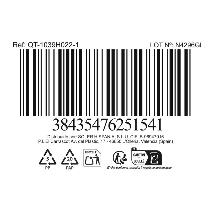 Inde Fuente de Vidrio 23.9 x 20.4 cm 925 cc Quttin (6 Unidades) 2