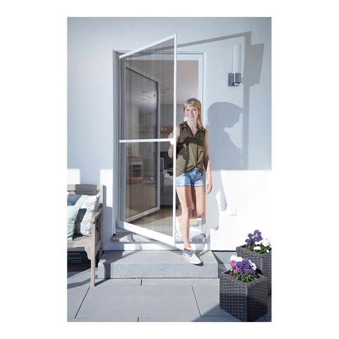 Schellenberg Puerta mosquitera abatible Basic blanco 100x210cm, fibra de vidrio 1