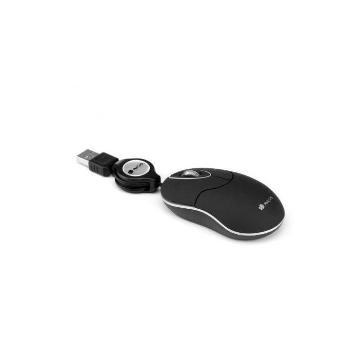 NGS SIN Ratón Óptico USB con Cable, 1000 DPI, 3 Botones, Retráctil, Negro 2 NGS SIN Ratón Óptico USB con Cable, 1000 DPI, 3 Botones, Retráctil, Negro 2