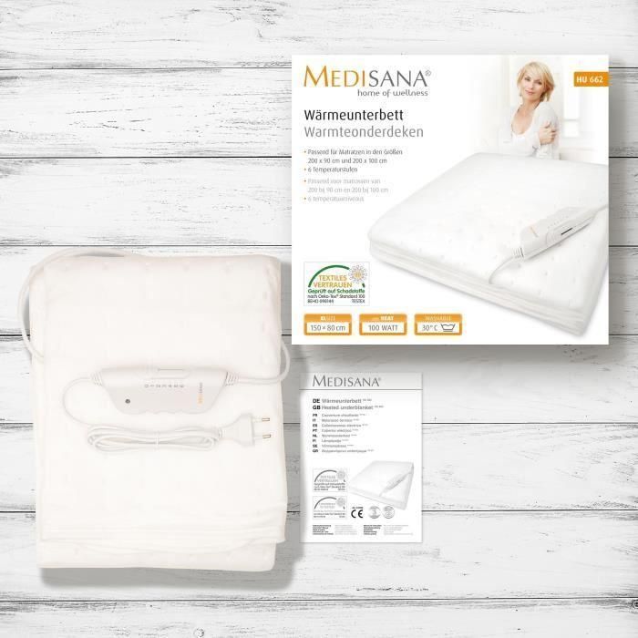 Medisana HU 662 Sobrecolchón calefactable doble zona (cuerpo y pies). Calentamiento uniforme, promueve bienestar y relajación muscular. 2