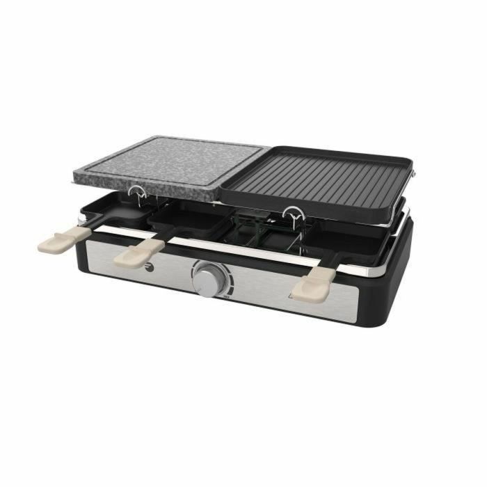 Fagor Raclette/Grill FGRG8 para 8 personas con Piedra para cocinar y Termostato regulable - 1400W