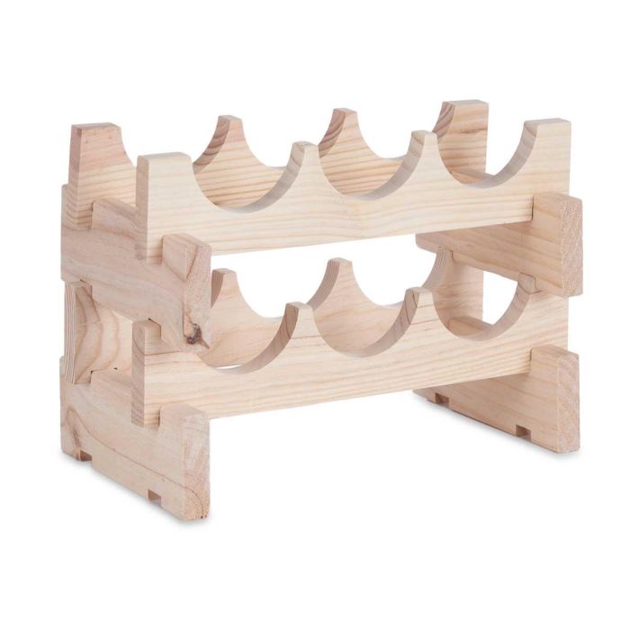 Botellero de Madera Apilable para 6 Botellas Kipit 36.5x7x15 cm 1 Botellero de Madera Apilable para 6 Botellas Kipit 36.5x7x15 cm 1