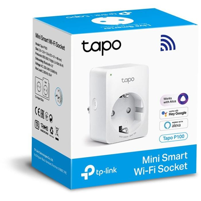 TP-LINK TAPO P100 WI-FI 2.4G(1T1R), BT ONBOARDING, TAPO APP, ALEXA & GOOGLE ASSISTANT SUPPORTED 1 TP-LINK TAPO P100 WI-FI 2.4G(1T1R), BT ONBOARDING, TAPO APP, ALEXA & GOOGLE ASSISTANT SUPPORTED 1