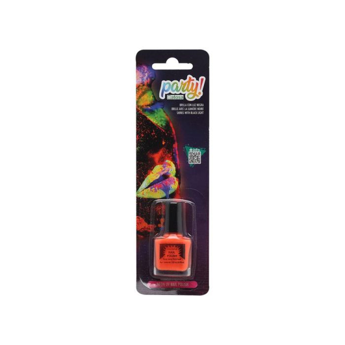 Pintauñas Neon Naranja Brillo en la Oscuridad Bajo Luz UV - Perfecto para Halloween y Fiestas