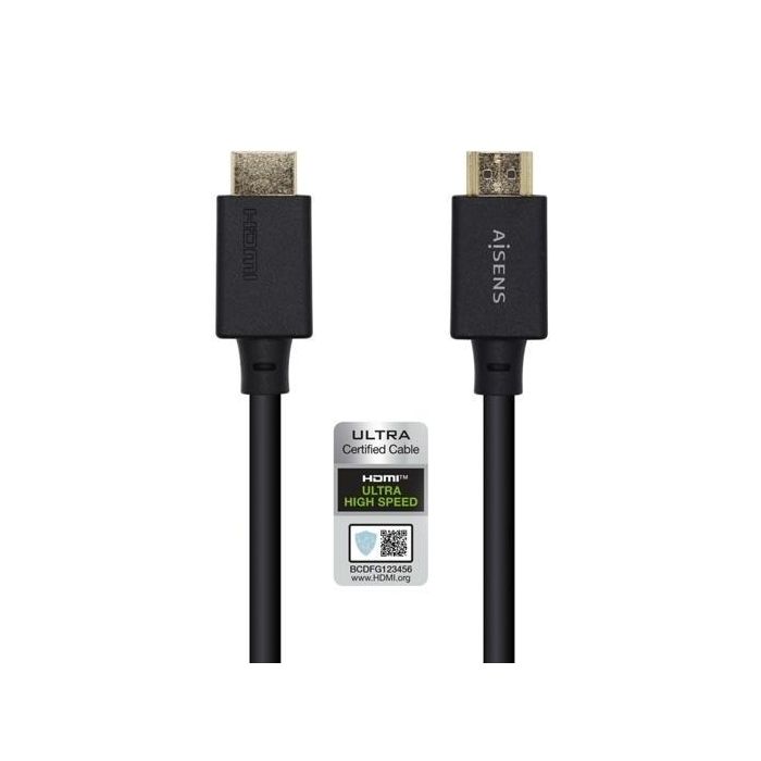 Aisens Cable HDMI V2.1 Premium Alta Velocidad HEC 8K@60Hz 48Gbps Macho-Macho Negro 3.0m