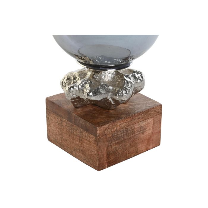 DKD Home Decor Portavelas Moderno Cristal y Aluminio Multicolor 15 x 32.5 x 15 cm (2 Unidades) 1