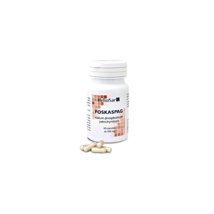 HELIOSAR Foskaspag Kalium Phosphoricum 60 Cápsulas. Contribuye al funcionamiento normal del sistema nervioso