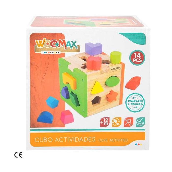 Woomax Cubo de Actividades de Madera con 14 Piezas 5