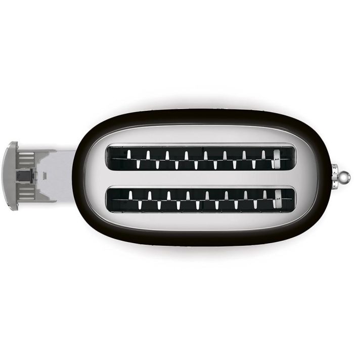 Smeg TSF02BLEU Tostadora de 4 Rebanadas Negra - Acero Inoxidable, 1500W, Función Descongelar y Recalentar 3