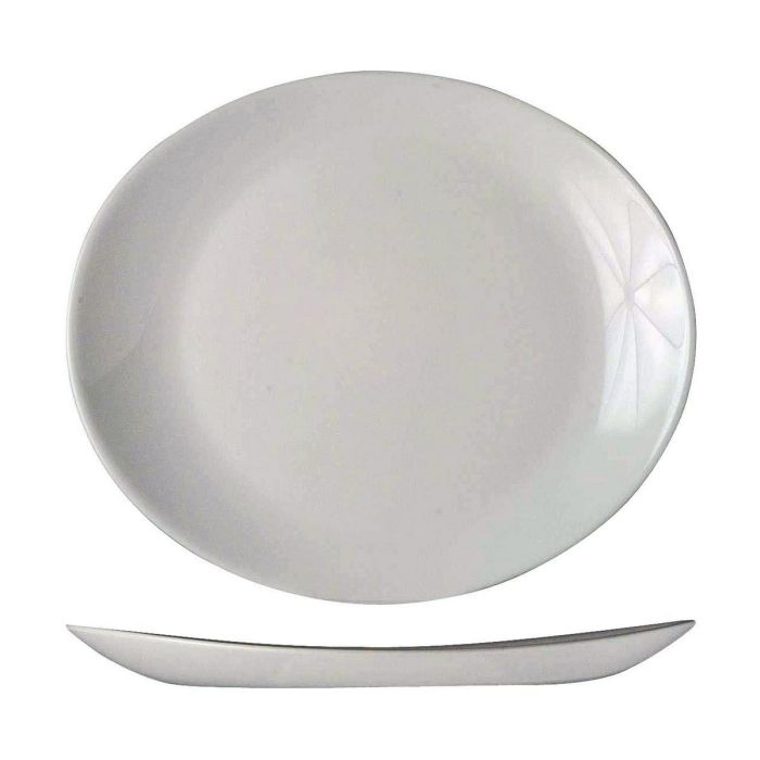 Plato Llano Arcoroc Restaurant 30 x 26 cm Blanco Vidrio (6 Unidades) 2