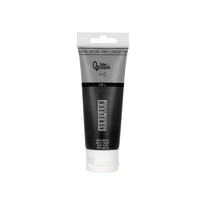 Liderpapel Pintura Acrílica Tubo Plástico 120 ml Negro Marfil 1