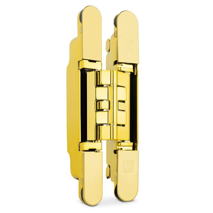 Koblenz K2460 Bisagra Oculta para Puertas de Madera, Acero y Zamak, 60kg, Oro (2 Unidades)