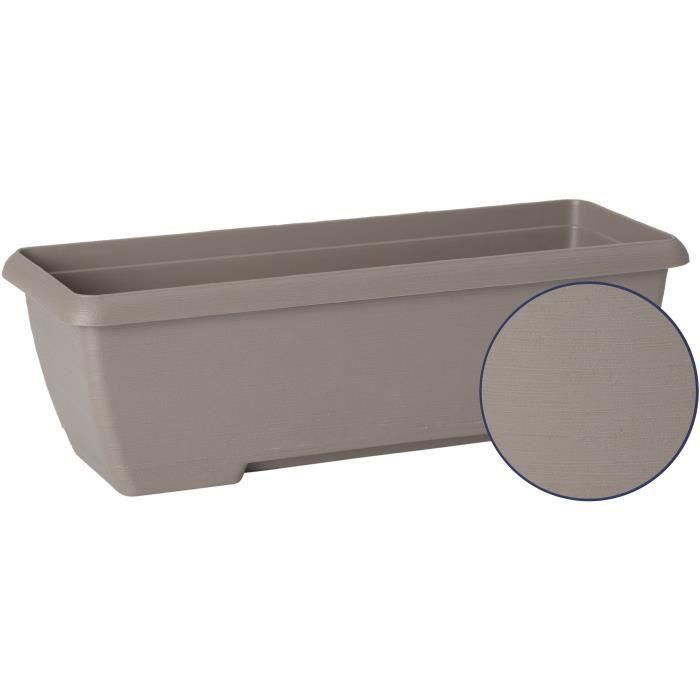 Jardinera - GARDEN ID Teramo - Taupe 60 cm - Durabilidad - Reserva de agua integrada - Reciclado y 100% reciclable - Volumen para plantas 1